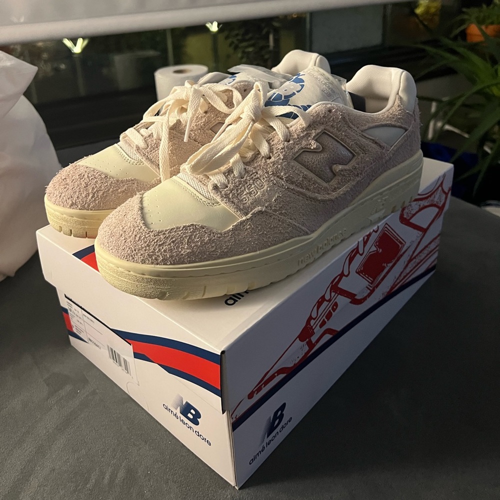 Aime Leon Dore New Balance 10.5 white and grey shoes